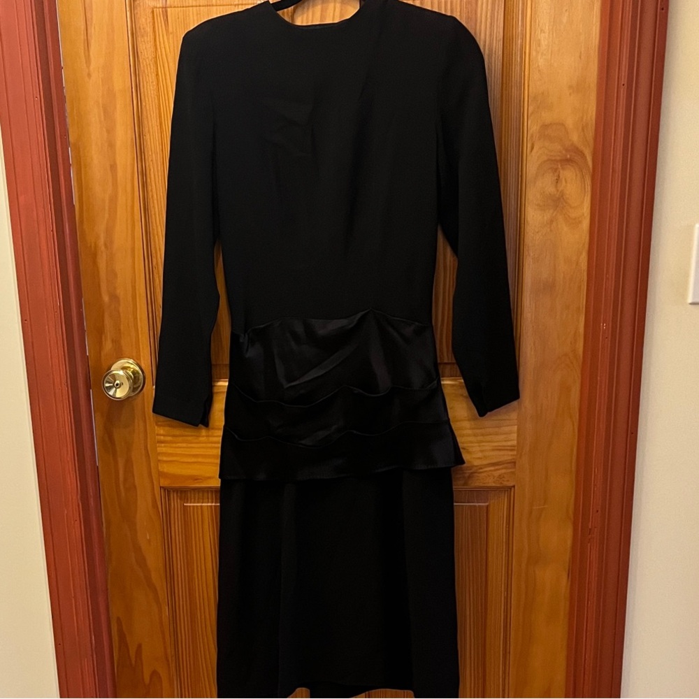 1940’s Vintage Mary Muffet Original w/ Satin Ruffles at Hips-Back Sash & Bow